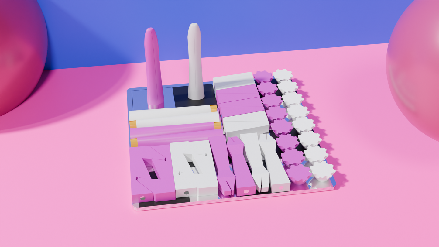 Pocklet Chess - Bubblegum Pink & White