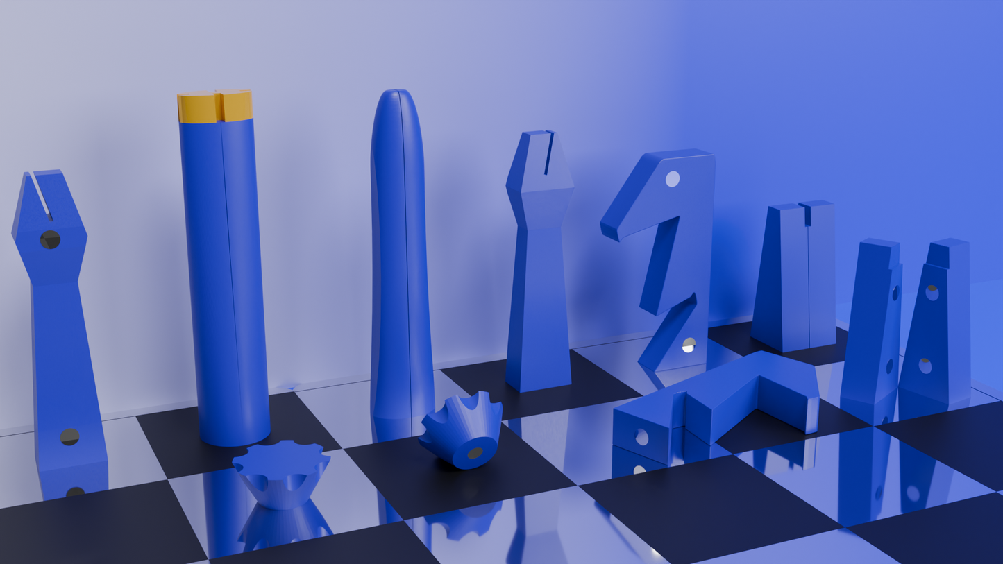 POCKLET Chess - Royal Blue & White