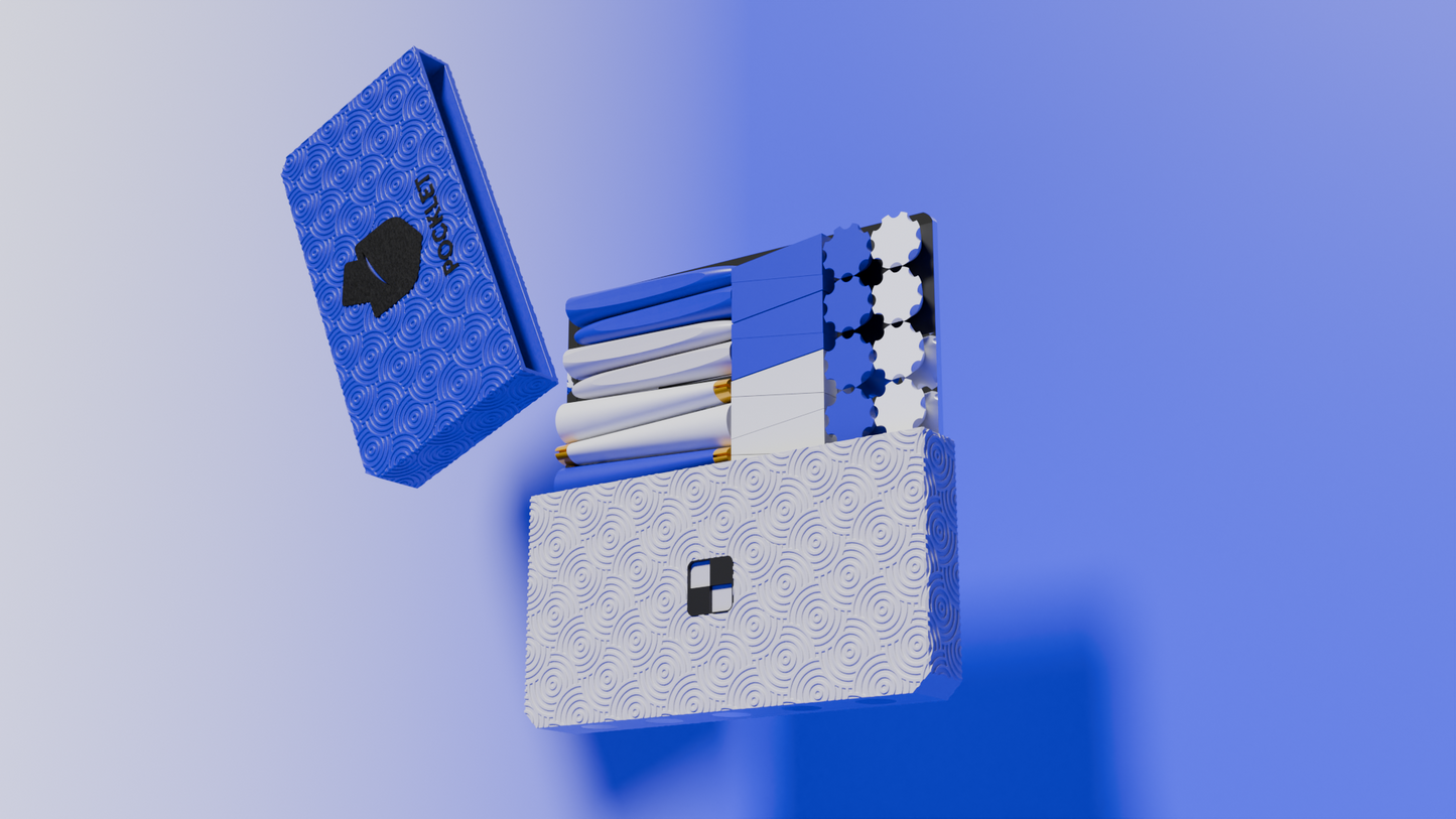 POCKLET Chess - Royal Blue & White